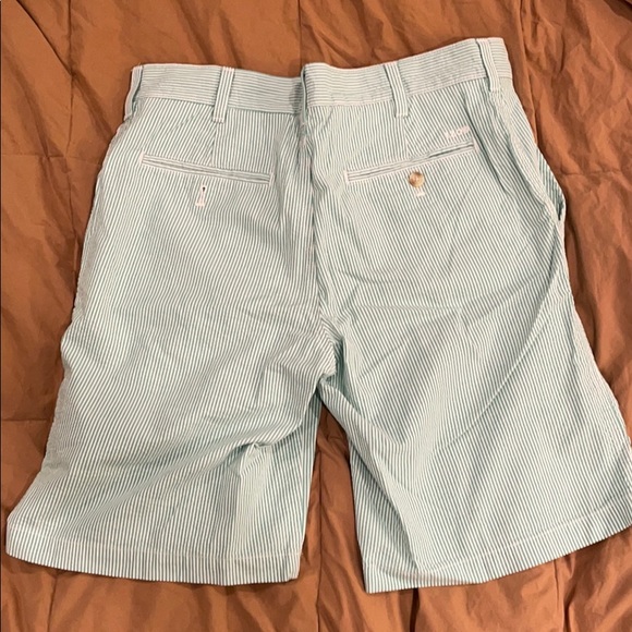 MENS IZOD LIGHT GREEN PINSTRIPE SHORTS - Picture 4 of 5